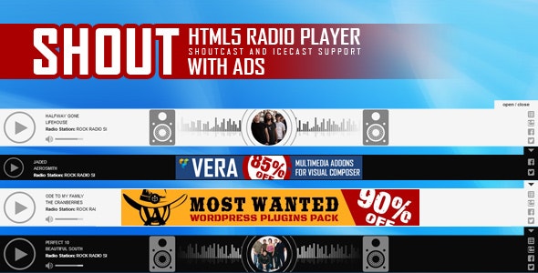 prev Shout html5 radio player with ads 1